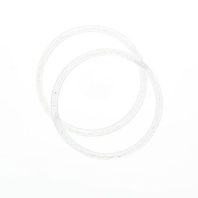 Tasbeugel 13 cm rond helder met zilver glitter 1 paar 