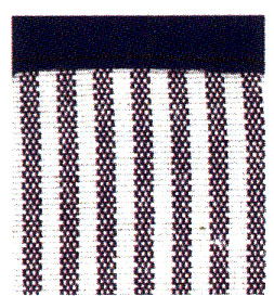 Schort ecru blauw gestreept met aida band op=op 