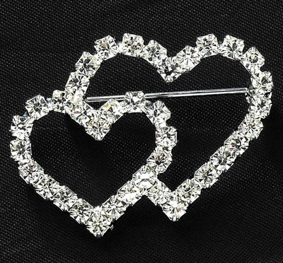 Hartjesbroche 644431 strass 3x4 cm