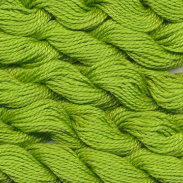 DMC cotton perle 5 - 0907 papagaai groen - licht op=op uit collectie 