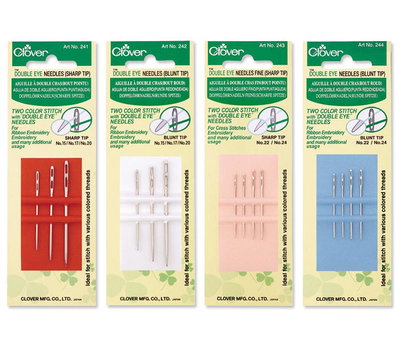 Clover naald 243 met dubbel oog no 22 en 24 met punt