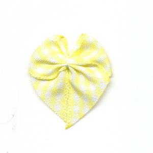 Strikje geruit geel - wit 10 stuks 