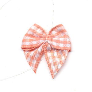 Strikje geruit oranje - wit 10 stuks 