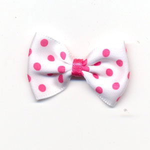 Strikje met stip pink 2 stuks 