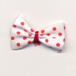 Strikje met stip rood 2 stuks 