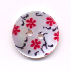 Knoop 16 mm blad met bloem - 259624