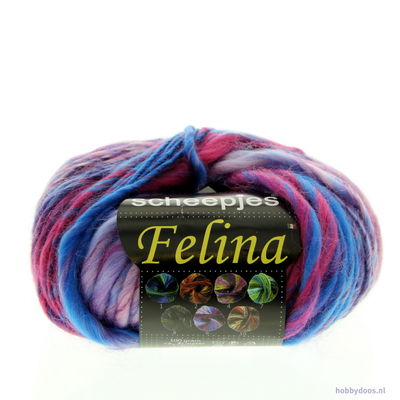 Scheepjes Felina 09 aqua rood paars op=op 