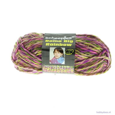Scheepjes Roma Big rainbow 4 paars roze groen op=op 