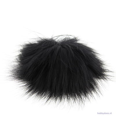 Pompon de luxe 0000 zwart 10 cm 