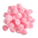 Pompon 25 mm roze licht (100 stuks)