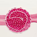 Band bloem pink met stip 75 mm (per bloem op=op)