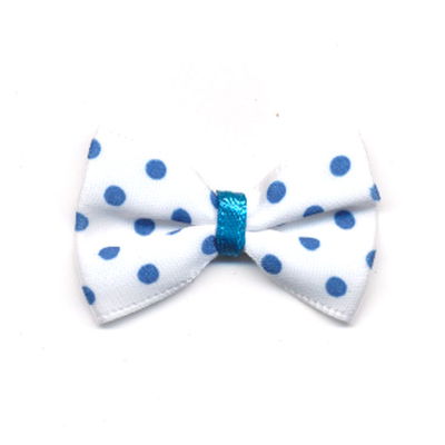 Strikje met stip aqua blauw 2 stuks 