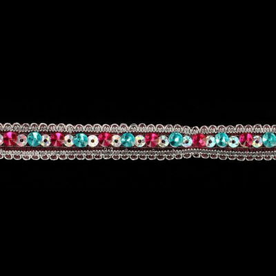 Band 10 mm strass roze blauw per 50 cm 