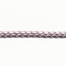 Band gevlochten leer - oud zilver 5 mm (50 cm) (op=op)