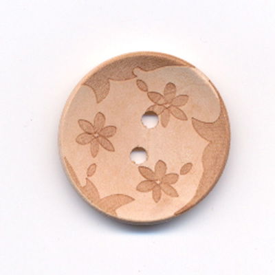 Knoop 17 mm hout met bloem op=op 