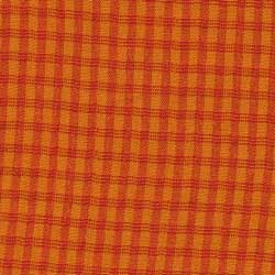 Oranje - rood geruite stof