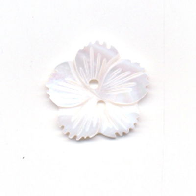 Knoop 20 mm bloem ivoor wit op=op 