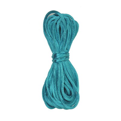 Satijnkoord 3 mm aqua - Kumihimo 5 mtr 
