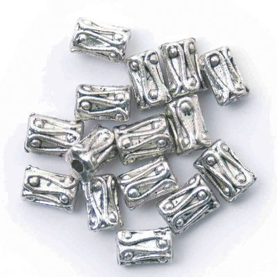 Kraal metal look 68801 rol met versiering 5 mm 15 stuks 