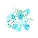 Hangers hart en ster ca 1 cm 88205 aqua blauw - schelp (op=op)