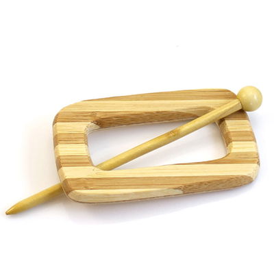 Sluiting met speld rechthoek 100 mm - hout in streep op=op 