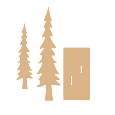 MDF Kerstboom set 20 en 28 cm