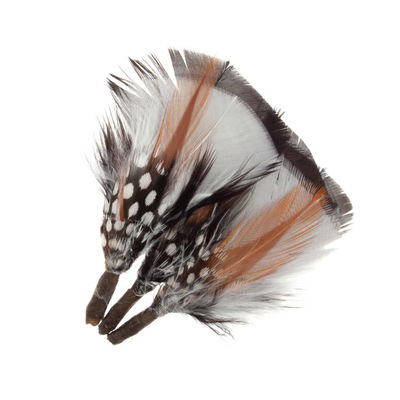 Veer 8 cm ca - zwart wit bruin 3 stuks 