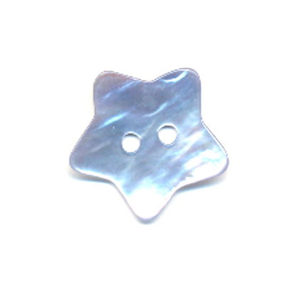 Knoop 20 mm - ster parelmoer - iets licht blauw 15 stuks 