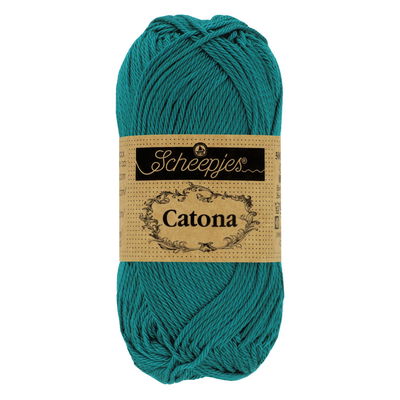 Scheepjes Catona 401 Dark Teal 50 gram - oud blauw