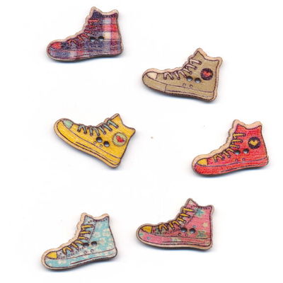 Knoop 28 mm sneaker gekleurd hout op=op 