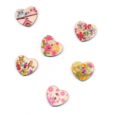 Knoop 25 mm hartje hout