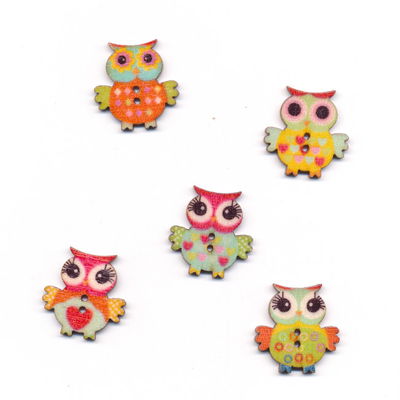 Knoop 23 mm uiltje hout op=op 