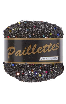 Lammy Yarns Paillettes 412 vh 006 zwart met gekleurde pailletten