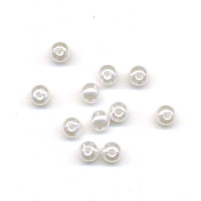 Kraal 6 mm parel - roomwit ca 200 stuks 