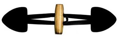 Knoop 40 mm houtje touwtje licht hout - 000 zwart op=op 