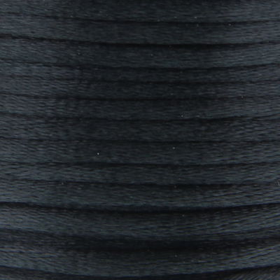 Satijnkoord 3 mm 031 zwart - Kumihimo 5 mtr 