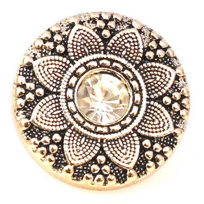 knoop 17,5 mm bloem strass