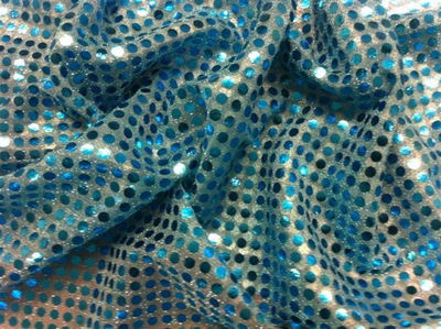 Stof met rondjes 660 blauw 1 meter op=op 