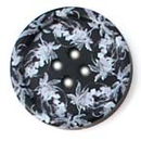 Knoop 20 mm bloem zwart-wit