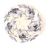 Knoop 18 mm bloem wit-zwart