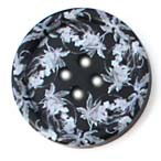 Knoop 18 mm bloem zwart-wit