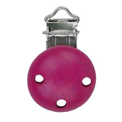 Clip voor speen hout - pink 1 stuk 