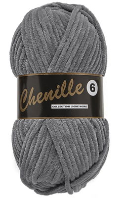 Lammy Yarns Chenille 6 - 002 grijs
