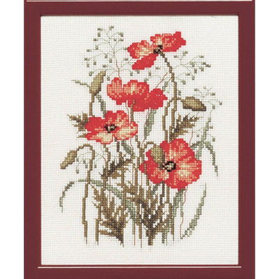 Borduurpakket bloemen klaprozen 15 a 20 cm 215363