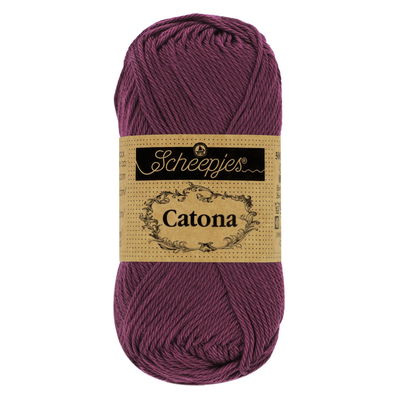 Scheepjes Catona 394 shadow purple 50 gram - donker aubergine