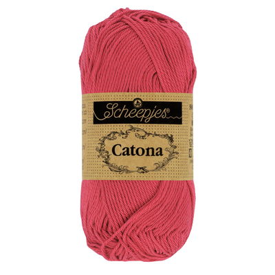 Scheepjes Catona 258 rosewood 50 gram - oud rood