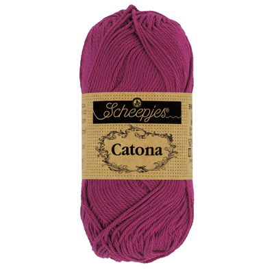 Scheepjes Catona 128 tyrian purple 50 gram - donker fuchsia