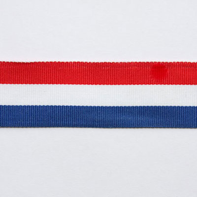 Lint 100 mm streep rood wit blauw per meter op=op 