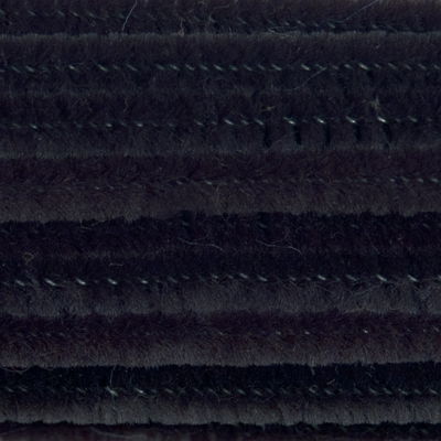 Chenille 6 mm - 30 cm zwart 50 stuks 