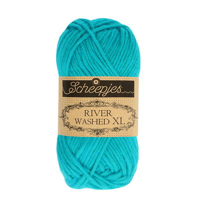 Scheepjes River Washed XL 988 - donker aqua blauw